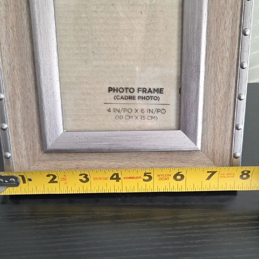 Silver and Brown Studded Photo Frame